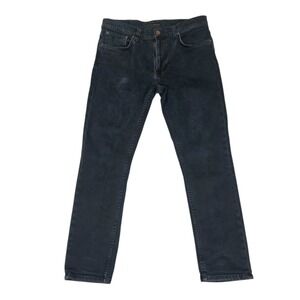 Nudie Jeans Co Womens Jeans 99% Organic Cotton Skinny Size W32 L28 Dark Blue